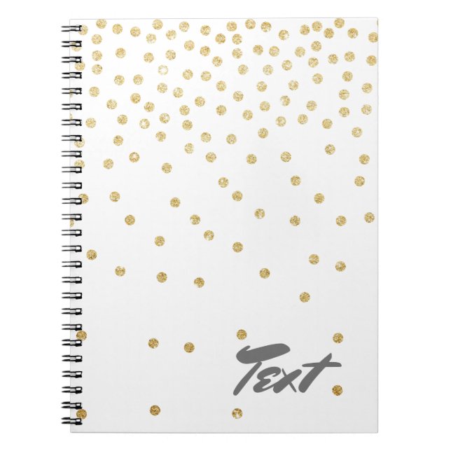 Caderno Espiral teste padrão de ponto elegante dos confetes do (Frente)