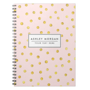 Caderno Espiral Teste padrão de pontos elegante dos confetes da
