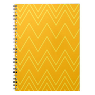 Caderno Espiral Teste padrão de ziguezague amarelo, legal, na