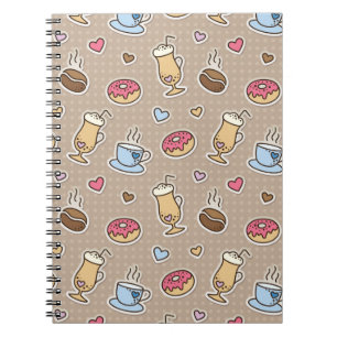 Caderno Espiral Teste padrão do café