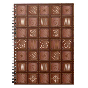 Caderno Espiral Teste padrão do chocolate