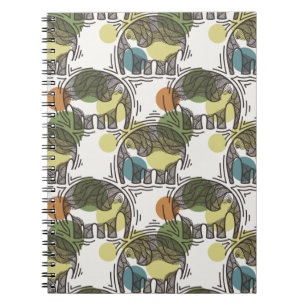 Caderno Espiral Teste padrão do elefante