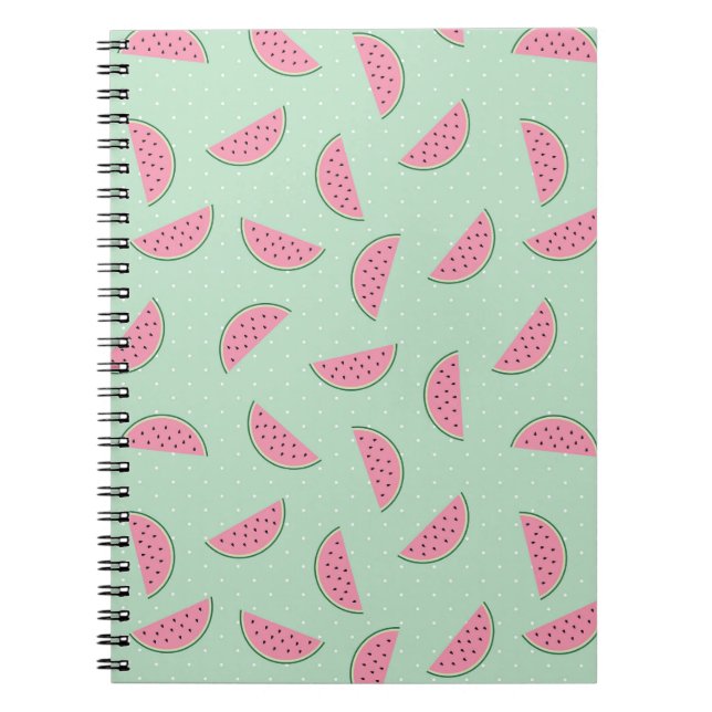 Caderno Espiral Teste padrão do Splatter da pintura da fruta (Frente)
