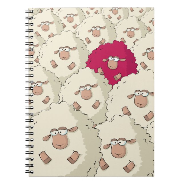 Caderno Espiral Teste padrão dos carneiros (Frente)