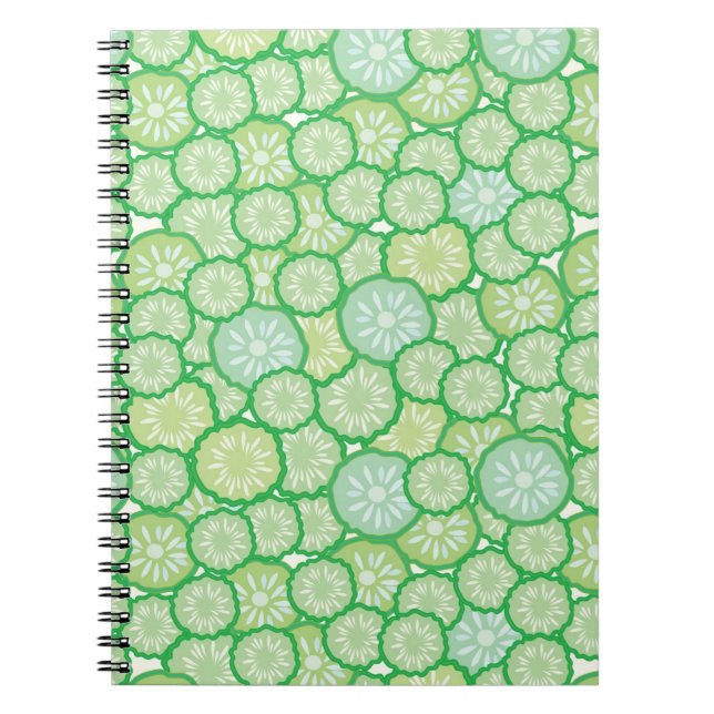 Caderno Espiral Teste padrão engraçado do pepino (Frente)