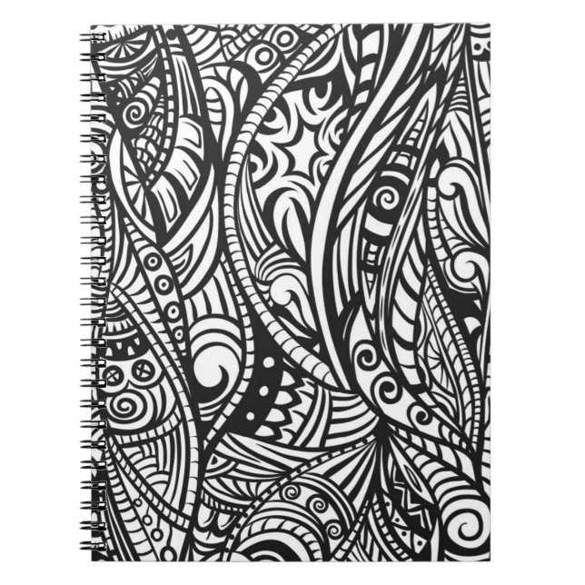 Caderno Espiral Teste padrão étnico 3 (Frente)