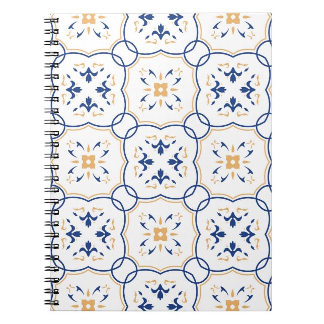 Caderno Espiral Teste padrão floral (Frente)