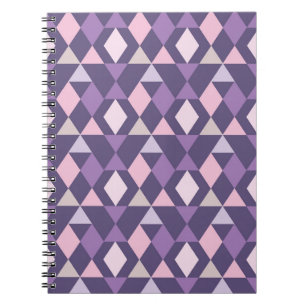 Caderno Espiral Teste padrão geométrico árabe roxo