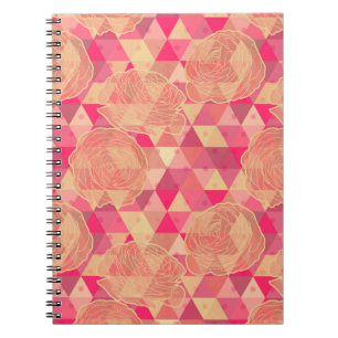 Caderno Espiral Teste padrão geométrico da flor