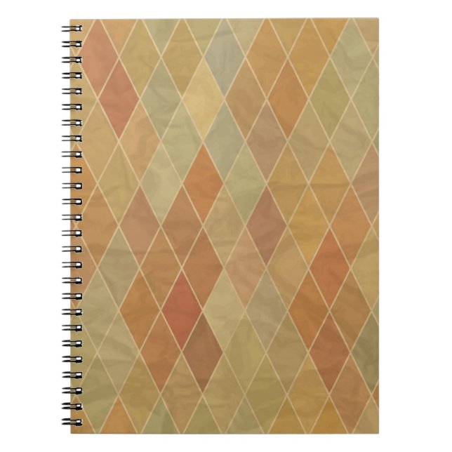 Caderno Espiral Teste padrão geométrico retro 2 (Frente)