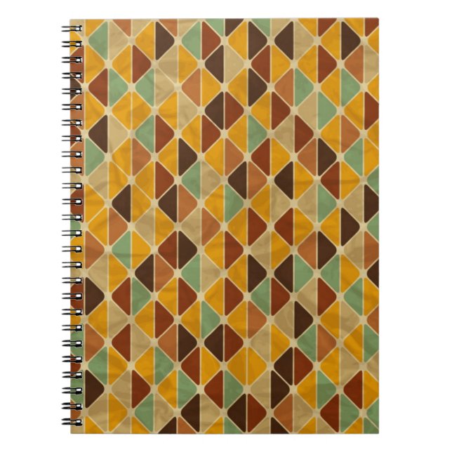 Caderno Espiral Teste padrão geométrico retro 3 (Frente)