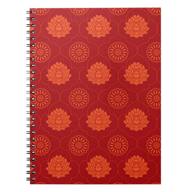 Caderno Espiral Teste padrão indiano (Frente)