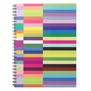 Caderno Espiral Teste padrão listrado colorido