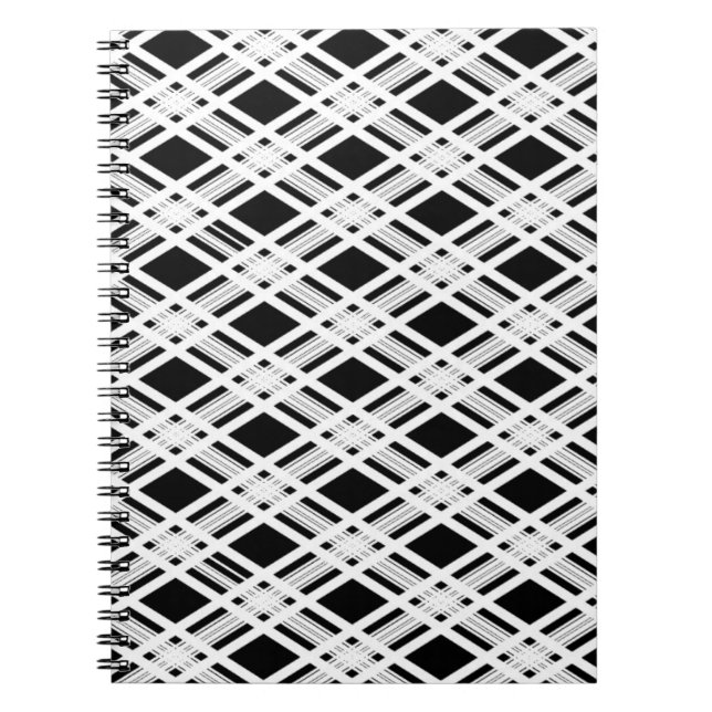 Caderno Espiral Teste padrão listrado da xadrez (Frente)