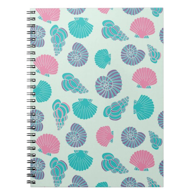 Caderno Espiral Teste padrão Pastel 1 do Seashell (Frente)