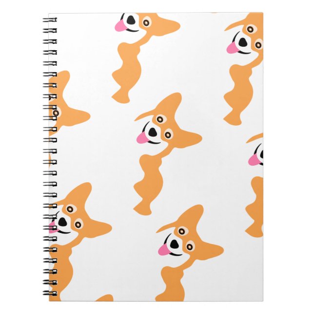 Caderno Espiral Teste padrão pequeno bonito do Corgi (Frente)