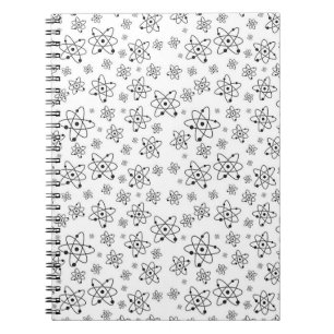 Caderno Espiral Teste padrão retro da idade atômica dos átomos