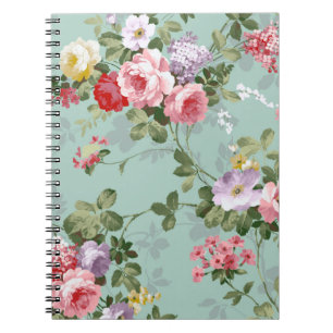 Caderno Espiral Teste padrão rosa vermelha elegante dos rosas do