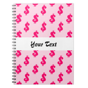 Caderno Espiral Teste padrão sem emenda cor-de-rosa do sinal de