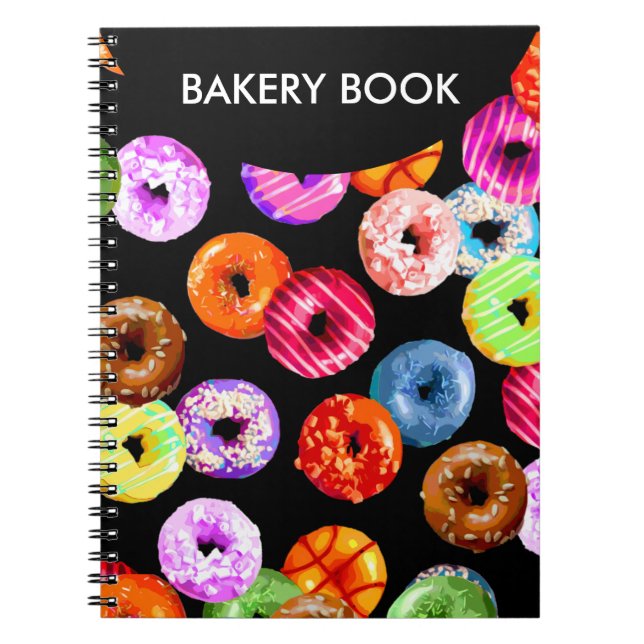 Caderno Espiral Teste padrão sem emenda das rosquinhas + seu (Frente)