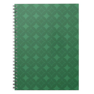 Caderno Espiral Teste padrão verde de Shippo