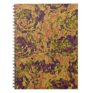 Caderno Espiral Teste padrão vibrante da camuflagem da flor