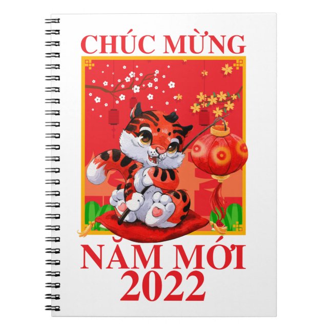 Caderno Espiral Tet Tiger Nam Moi, vietnamita Lunar do Ano Novo (Frente)