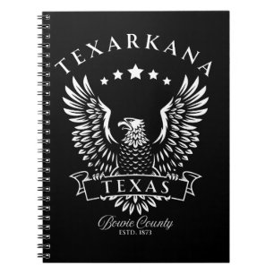 Caderno Espiral Texarkana Bowie County Texas Águia Vintage