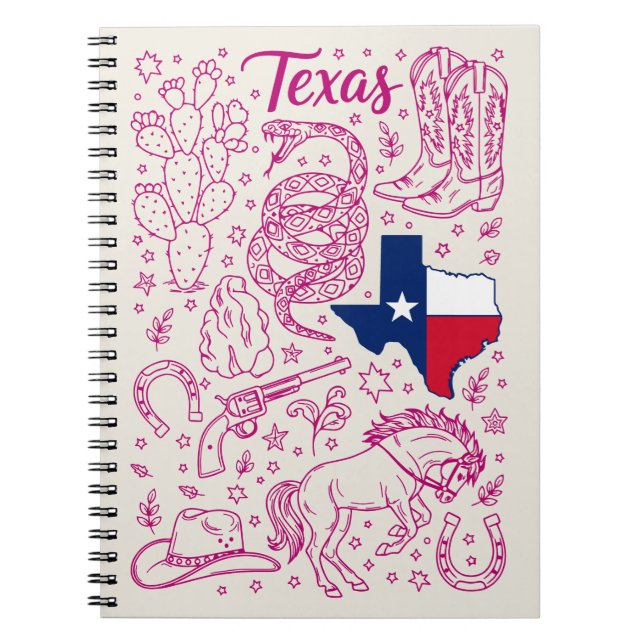 Caderno Espiral Texas Cowboy Pack Western Vibes (Frente)