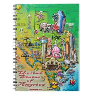Caderno Espiral Texas USA