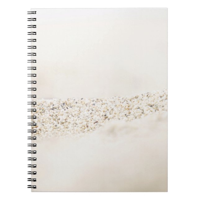 Caderno Espiral Têxteis florais brancos e castanhos (Frente)
