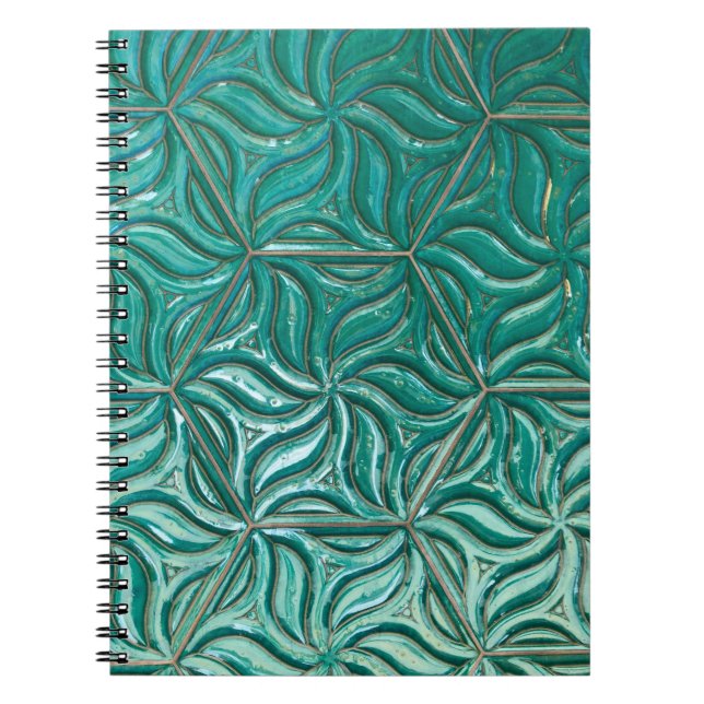 Caderno Espiral Têxtil de parede de azulejo cerâmico turquesa, abs (Frente)