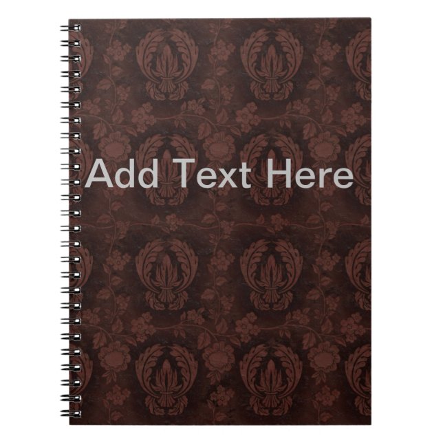 Caderno Espiral Texto castanho de couro (Frente)