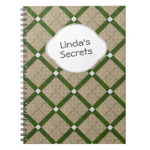 Caderno Espiral Texto cinzento verde diagonal cerâmico dos