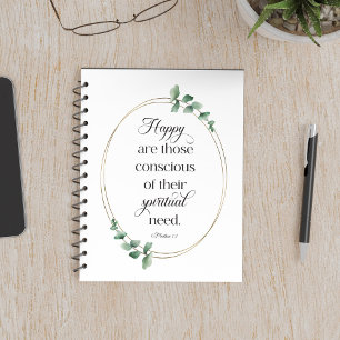 Caderno Espiral Texto de 2026 JW com Eucalyptus Matthew 5:3