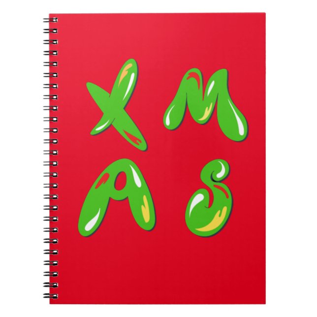 Caderno Espiral Texto de Bolha do Xmas (Frente)