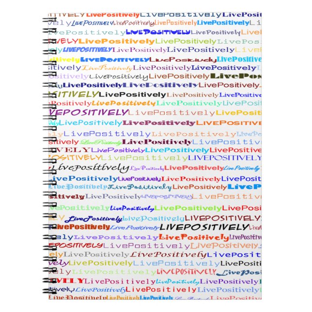 Caderno Espiral Texto Dinâmico Positivo Branco (Frente)