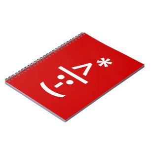 Caderno Espiral Texto do Elf Emoticon Xmas ASCII