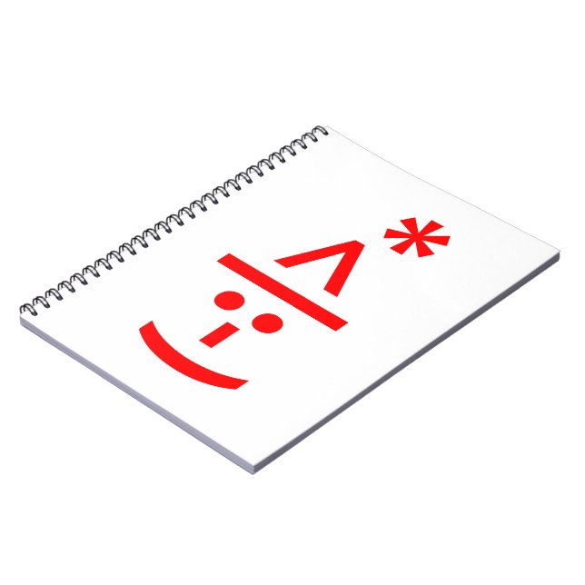 Caderno Espiral Texto do Elf Emoticon Xmas ASCII (Left Side)
