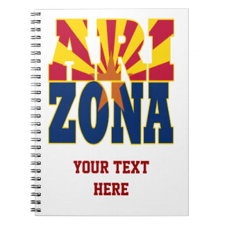 Caderno Espiral texto do sinalizador de estado de arizona