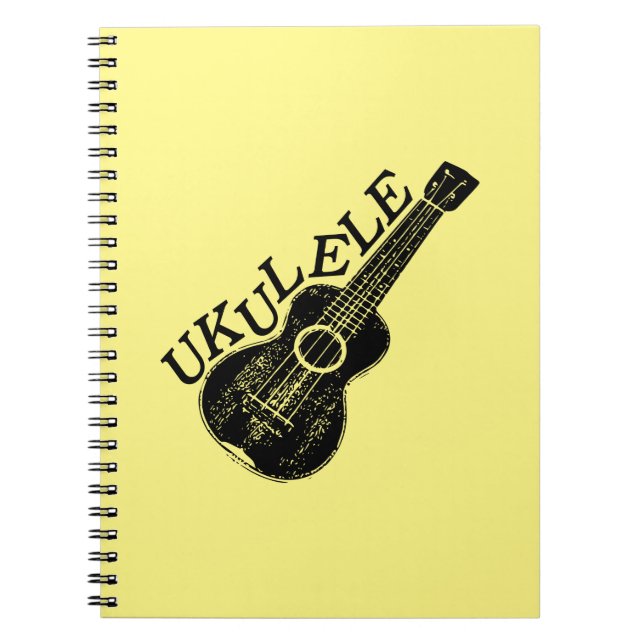 Caderno Espiral Texto E Imagem Do Ukulele (Frente)