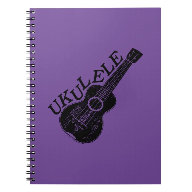 Caderno Espiral Texto E Imagem Do Ukulele (Frente)