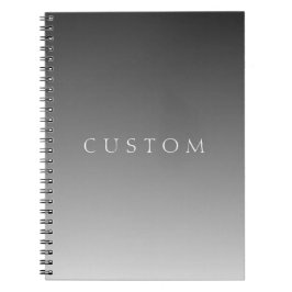 Caderno Espiral Texto Elegante sobre Gradiente de Soma de Cinzas M