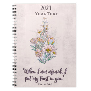 Caderno Espiral Texto Para Notebook 2024 Anos Salm 56:3