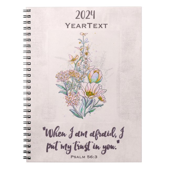 Caderno Espiral Texto Para Notebook 2024 Anos Salm 56:3 (Frente)