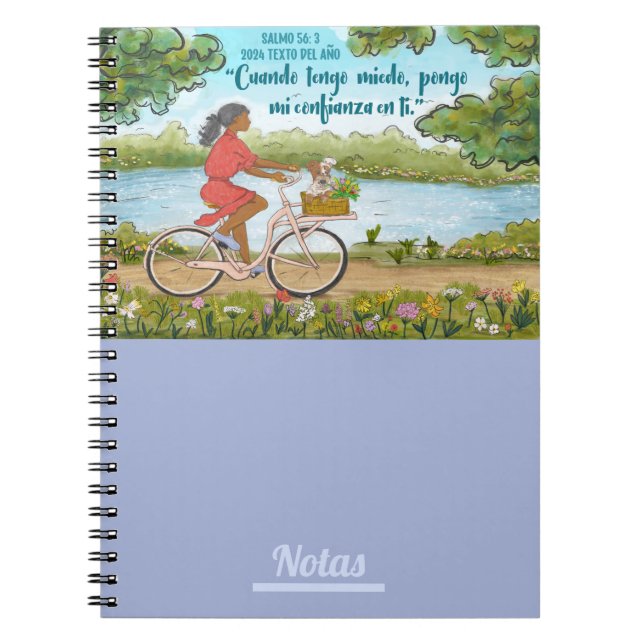 Caderno Espiral Texto Para Notebook Espanhol 2024 Anos Salm 56:3 (Frente)