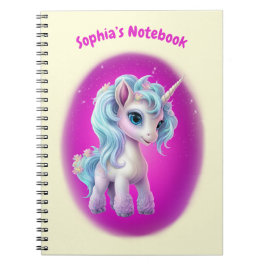 Caderno Espiral Texto personalizado Bloco de anotações Unicorn