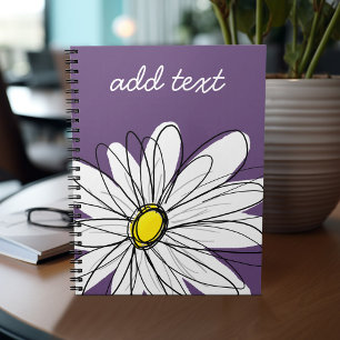 Caderno Espiral Texto Personalizado da Margarida Esbranquiçada e 