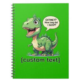 Caderno Espiral Texto Personalizado De Dinossauro Engraçado E Sono