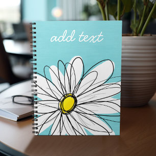 Caderno Espiral Texto Personalizado de Margarida Esbranquiçada e